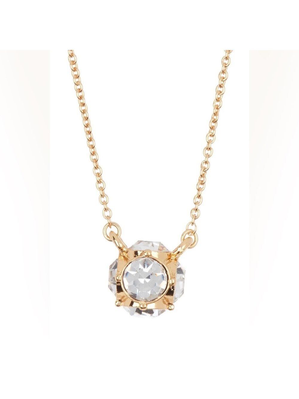 NWT Kate Spade New York Lady Marmalade Mini Pendant Clear Sparkle Crystal Gold
